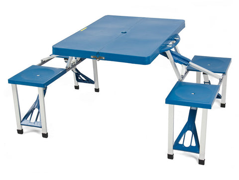 Outdoor Folding Plastic Picnic Table Garden Party Camping Table With 4 Seats