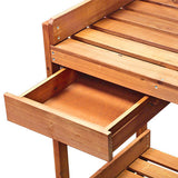 Potting Bench Outdoor Garden Work Bench Station Planting Solid Wood Construction