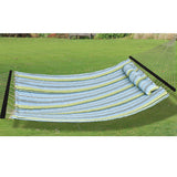 Quilted Fabric Hammock With Heavy Duty Double Size Spreader Bar