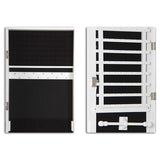 White Mirrored Jewelry Cabinet Amoire w Stand Mirror Rings, Necklaces, Bracelets