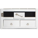 White Mirrored Jewelry Cabinet Amoire w Stand Mirror Rings, Necklaces, Bracelets