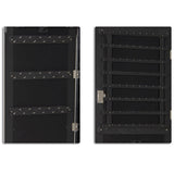 Black Mirrored Jewelry Cabinet Amoire w Stand Mirror Rings, Necklaces, Bracelets