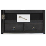 Black Mirrored Jewelry Cabinet Amoire w Stand Mirror Rings, Necklaces, Bracelets