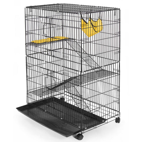 48" Large Chinchilla Cat Rabbit Pet Playpen Wire Cage 2 Door Hammock Crate
