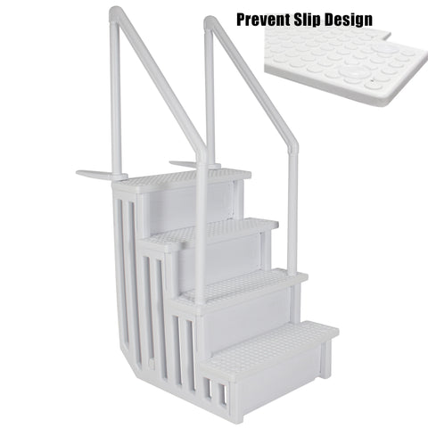 XL Step 32" Drop In Step Safety Step Swimming Pool Ladder W/ Handle Slip Prevent