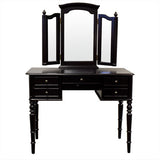 Black Vanity Table Jewelry Makeup Desk 5 Drawer Indoor Home Furniture