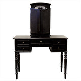 Black Vanity Table Jewelry Makeup Desk 5 Drawer Indoor Home Furniture