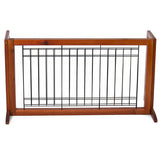 Pet Fence Gate Free Standing Adjustable Dog Gate Indoor Solid Wood Construction