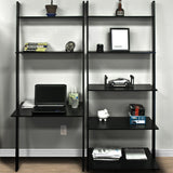 Leaning Shelf Bookcase With Computer Desk Office Furniture Home Desk Wood