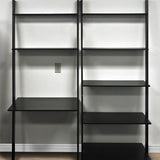 Leaning Shelf Bookcase With Computer Desk Office Furniture Home Desk Wood