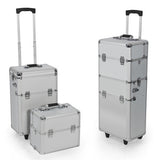 Rolling Cosmetic Makeup Case 2 IN 1 Make Up Artist Case Aluminum Construction