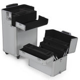Rolling Cosmetic Makeup Case 2 IN 1 Make Up Artist Case Aluminum Construction