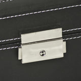 Watch Box 6 Mens Black Leather Display Glass Top Jewelry Case Organizer