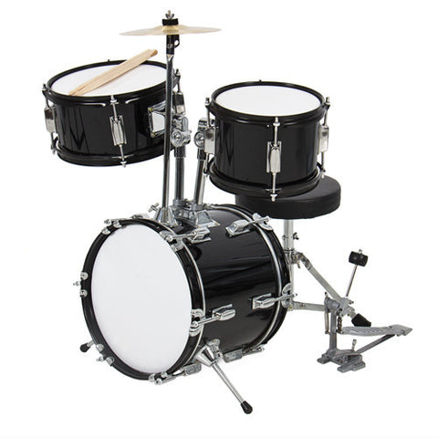 12" Kids Beginners 3pc Drum Set Complete w/ Throne Cymbal & More