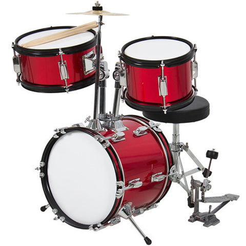 12" Kids Beginners 3pc Drum Set Complete w/ Throne Cymbal & More