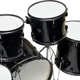 Drum Set 5 PC Complete Adult Set Cymbals Full Size Black New Drum Set