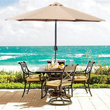 Patio Umbrella 9' Aluminum Patio Market Umbrella Tilt W/ Crank Outdoor
