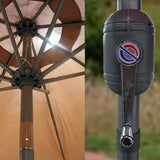Patio Umbrella 9' Aluminum Patio Market Umbrella Tilt W/ Crank Outdoor