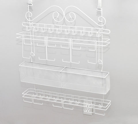 Over the Door White Jewelry Organizer Hanging Bedroom Organizer Jewelry Holder