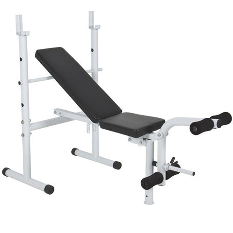 Deluxe Adjustable Flat Incline Weight Bench Press Leg Curl Home Gym Machine