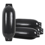 4 Ribbed Marine 8.5" X 27" Boat Fender Black Vinyl Bumper Dock Shield Protection