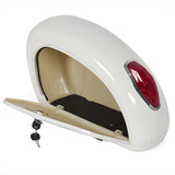 White Motorcycle Cruiser Hard Saddle Bags Trunk Luggage w/ Lights Mount Bracket