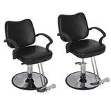 Hydraulic Barber Chair Styling Salon Work Station Chair Black Modern Design