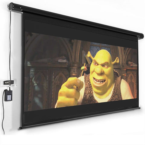 120" Electric Motorized Remote Projection Screen Movie Projector Black Matt 16:9