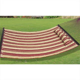 Quilted Fabric Hammock With Heavy Duty Double Size Spreader Bar
