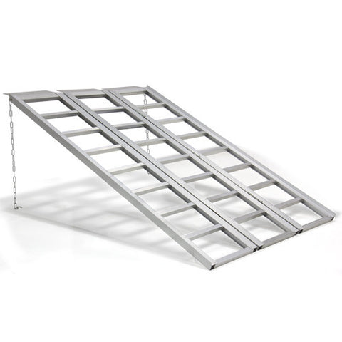 Tri-Fold Folding Motorcycle ATV Aluminum Loading Ramp Snowmobile Lawn Trailer