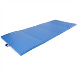 4'x10'x2" Gymnastics Gym Folding Exercise Aerobics Mats Blue Stretching Yoga Mat