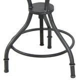 Bar Stool Industrial Metal Design Adjustable Height Swivel Distressed Black