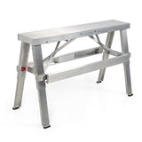 Aluminum Drywall Walk-Up Adjustable 18"-30" Folding Bench Heavy Duty