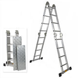 330LB 15.5' Step Platform Multi Purpose Aluminum Folding Scaffold Ladder EN131