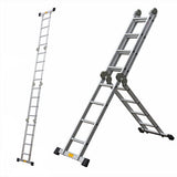 330LB 15.5' Step Platform Multi Purpose Aluminum Folding Scaffold Ladder EN131