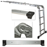 330LB 15.5' Step Platform Multi Purpose Aluminum Folding Scaffold Ladder EN131