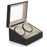 Watch Winder 4 + 6 Leather Storage Display Case Box Automatic Rotation