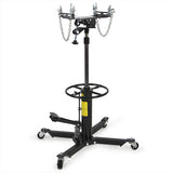 2 Stage 1100lb Hydraulic Transmission Jack W/ Pedal 360° Swivel Wheel Lift Hoist