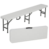 6' Folding Portable Plastic Indoor / Outdoor Picnic Party Dining Bench