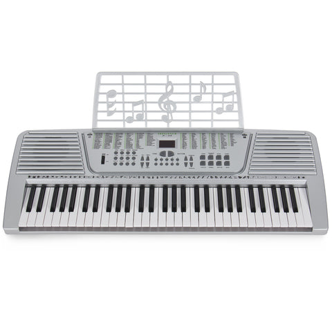 New Silver 61 Key Electronic Music Keyboard, Electric Piano Organ