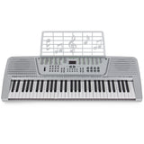 Silver 61 Key Electronic Music Keyboard, Electric Piano Organ