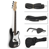 Black Electric Bass Guitar Including Strap, Guitar Case, Amp Cord and More