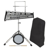 30 Notes Percussion Glockenspiel Bell Kit W/ Practice Pad +Mallets+Sticks+Stand