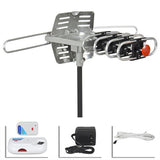 HDTV Rotor Remote Outdoor Amplified Antenna 360° UHF/VHF/FM HD TV 150 Miles