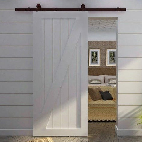 6.6 FT Modern Interior Sliding Wood Barn Door Hardware Track Set