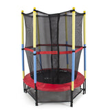 54" Round Kids Mini Trampoline w/ Enclosure Net Pad Rebounder Indoor Exercise