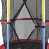 54" Round Kids Mini Trampoline w/ Enclosure Net Pad Rebounder Indoor Exercise