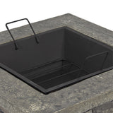 Elegant 29" Outdoor Patio Firepit w/ Iron Fire Bowl, Stone Base, & Mesh Cover