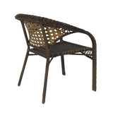 Set of (2) Elegant Outdoor Wicker Armchairs Weather Proof Patio Furniture