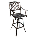 Outdoor Cast Aluminum Swivel Bar stool Patio Furniture Antique Copper Design
